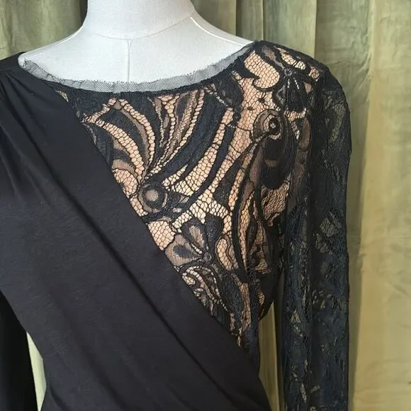 Emilio Pucci Black Lace Dress, US10